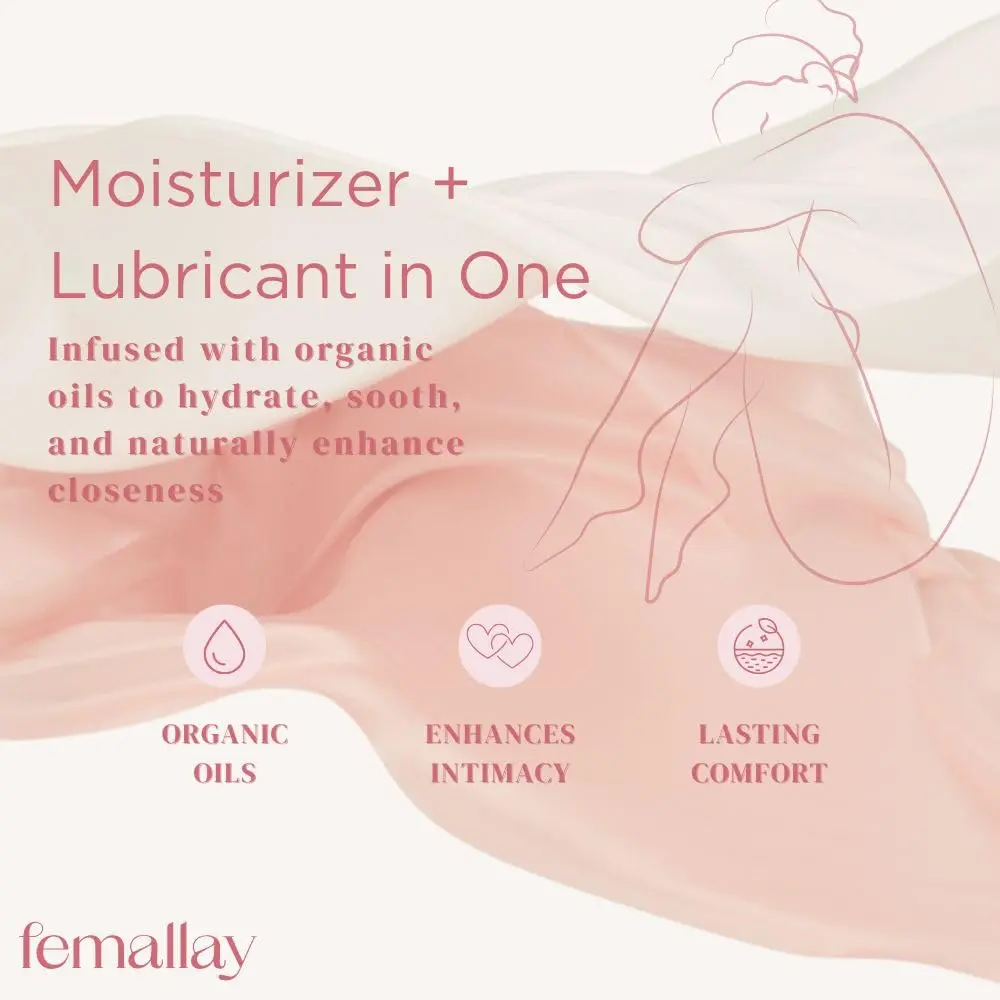 Femallay Vanilla Rose vaginal moisturizing suppositories are made with organic oils to naturally enhance intimacy and provide gentle lubrication, presented in individually sealed applicators for easy use.