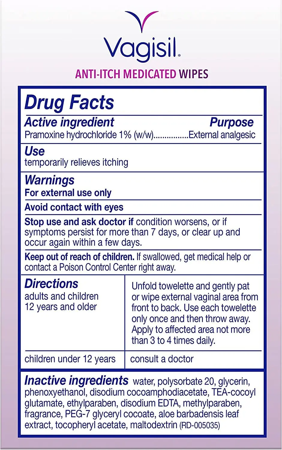 Four packs of Vagisil Medicated Wipes for gentle and effective skin cleaning.