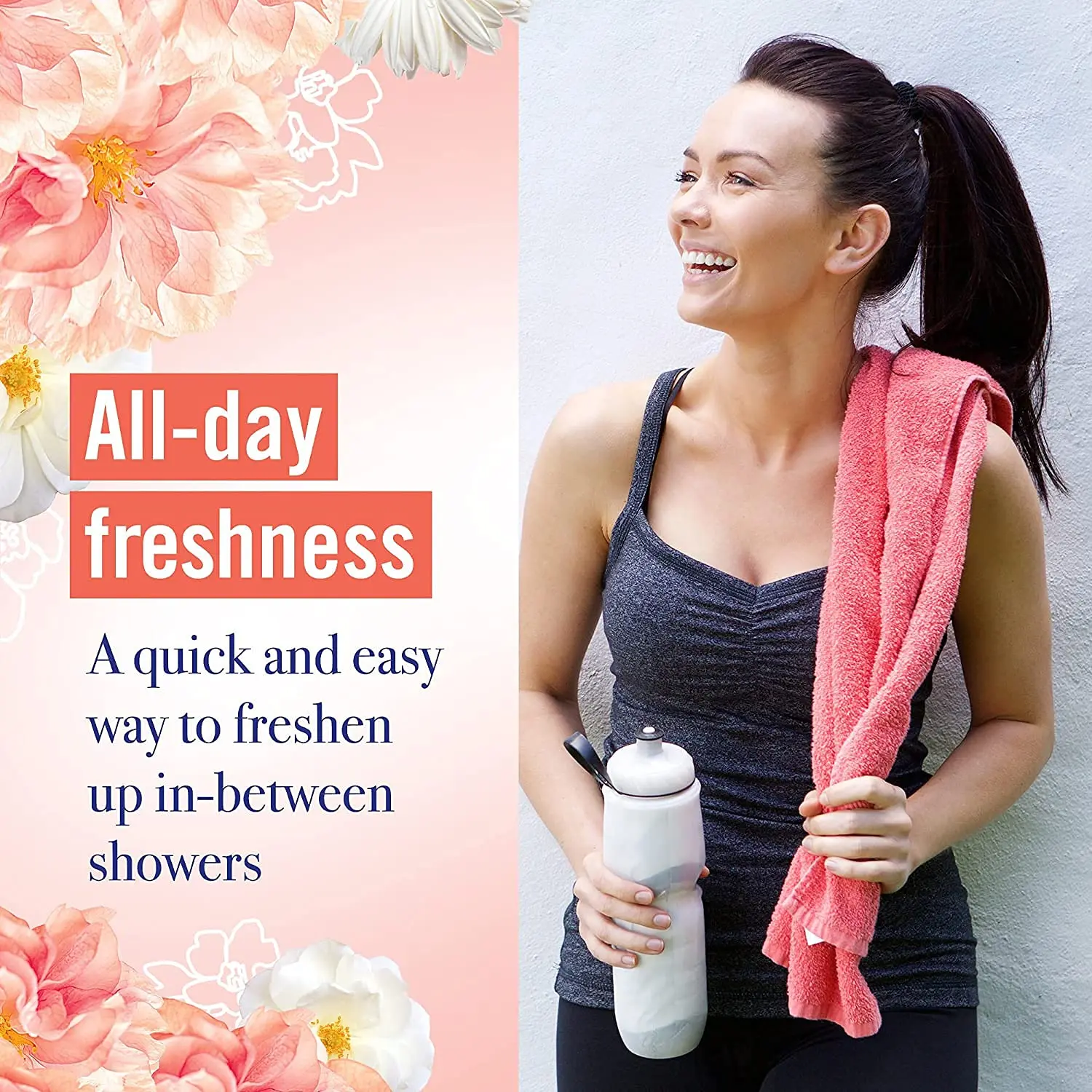 Four cans of Vagisil Peach Blossom Scentsitive Scents feminine dry wash spray provide a light, fruity, and convenient way to cleanse intimate skin without water, perfect for on-the-go freshness.
