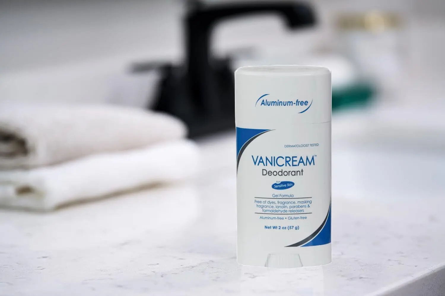 Vanicream aluminum-free deodorant for sensitive skin, a clear gel formula free of fragrance, gluten, dyes, and other irritants.