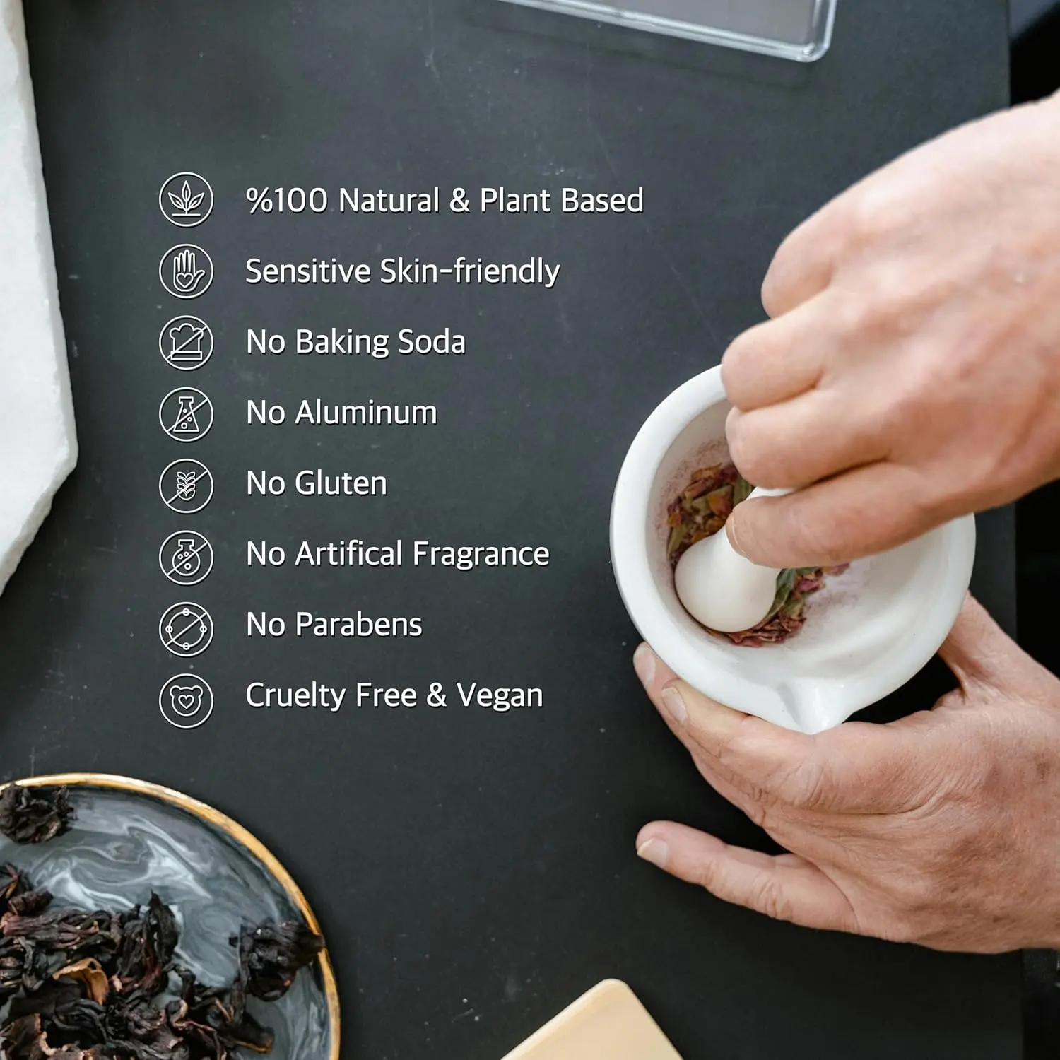 Natural vanilla sandalwood deodorant handmade in UAE with plant-based, vegan, and cruelty-free ingredients for long-lasting odor protection and sensitive skin.