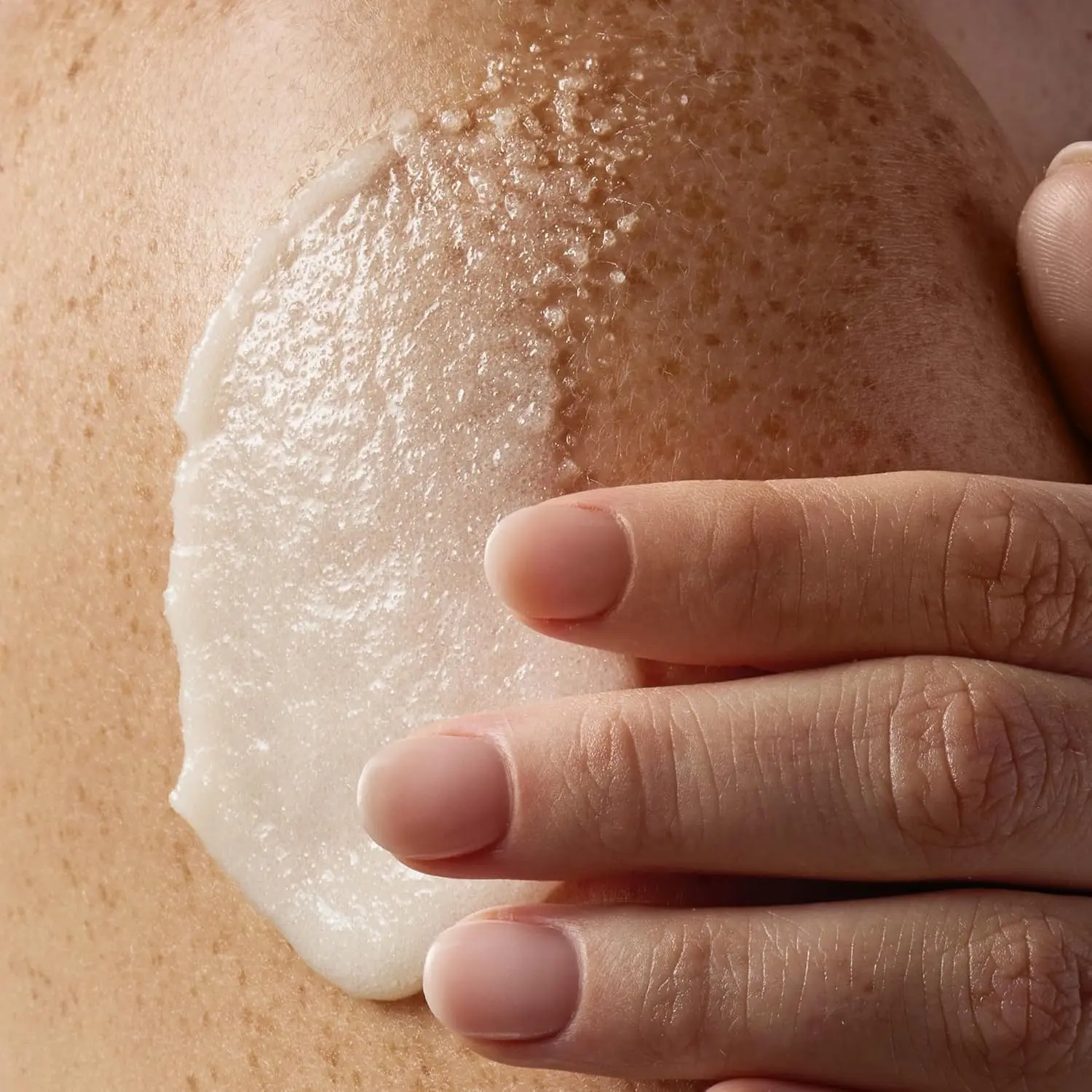 An 18 oz jar of Tree Hut Vanilla Shea Sugar Scrub exfoliates and hydrates skin, leaving it glowing, soft, and smooth with a warm vanilla scent.