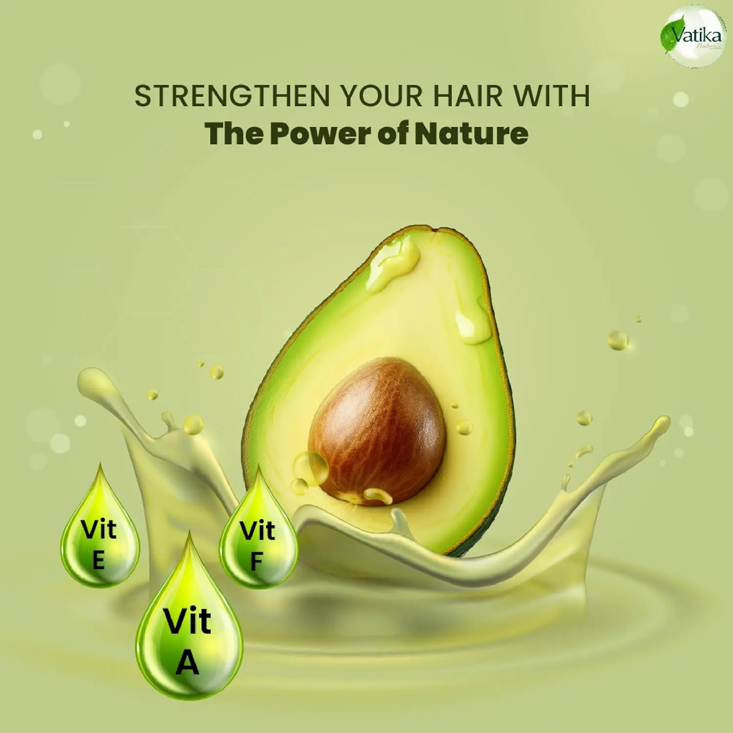Vatika Naturals Mexican Avocado hair oil nourishes and strengthens hair with vitamins A, E, and F, promoting shine and reducing breakage.