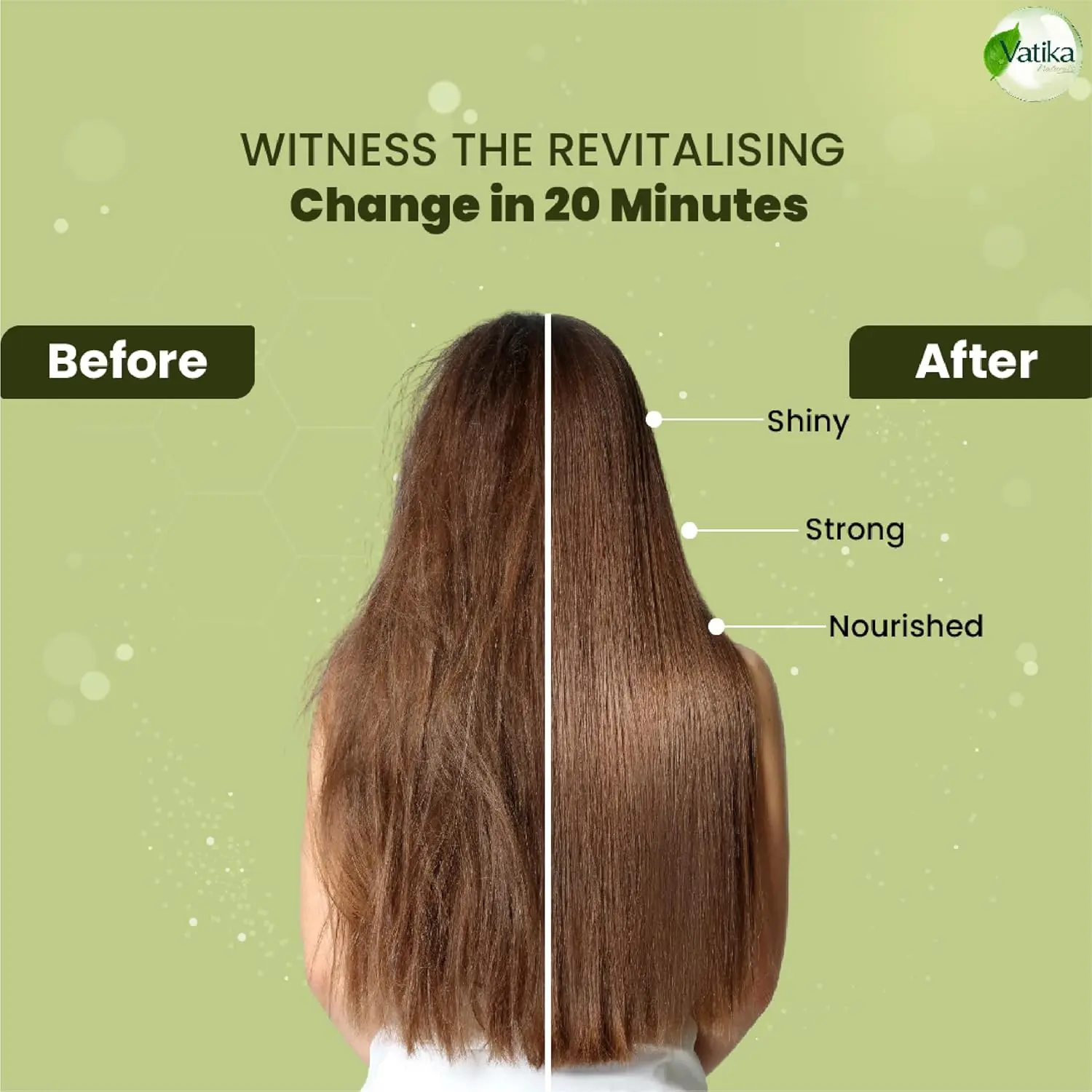 Vatika Naturals Mexican Avocado hair oil nourishes and strengthens hair with vitamins A, E, and F, promoting shine and reducing breakage.