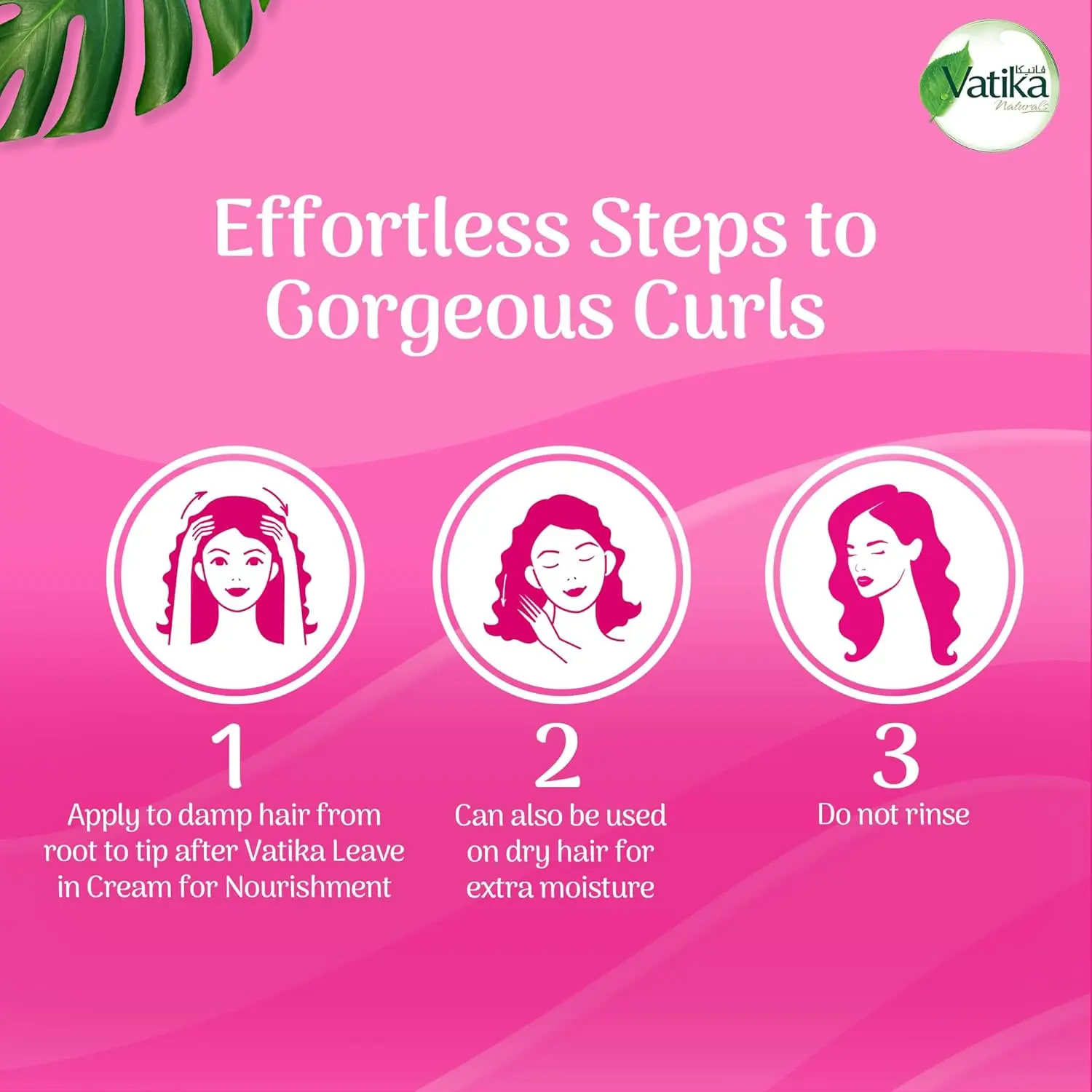 Vatika Naturals Curls Hair Cream with shea butter and avocado oil provides 48-hour curl retention, defines curls, and controls frizz.