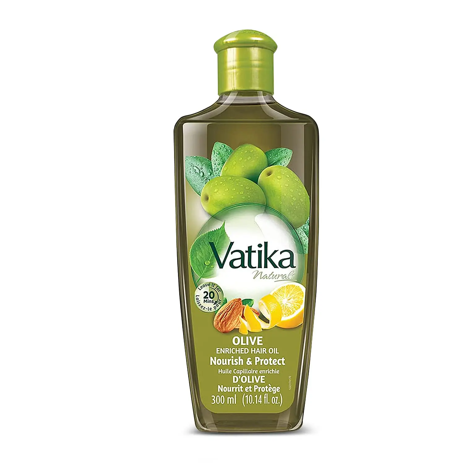 Vatika Naturals Olive Enriched Hair Oil, infused with almond and lemon extracts and vitamins, provides complete nourishment for healthy and beautiful hair.