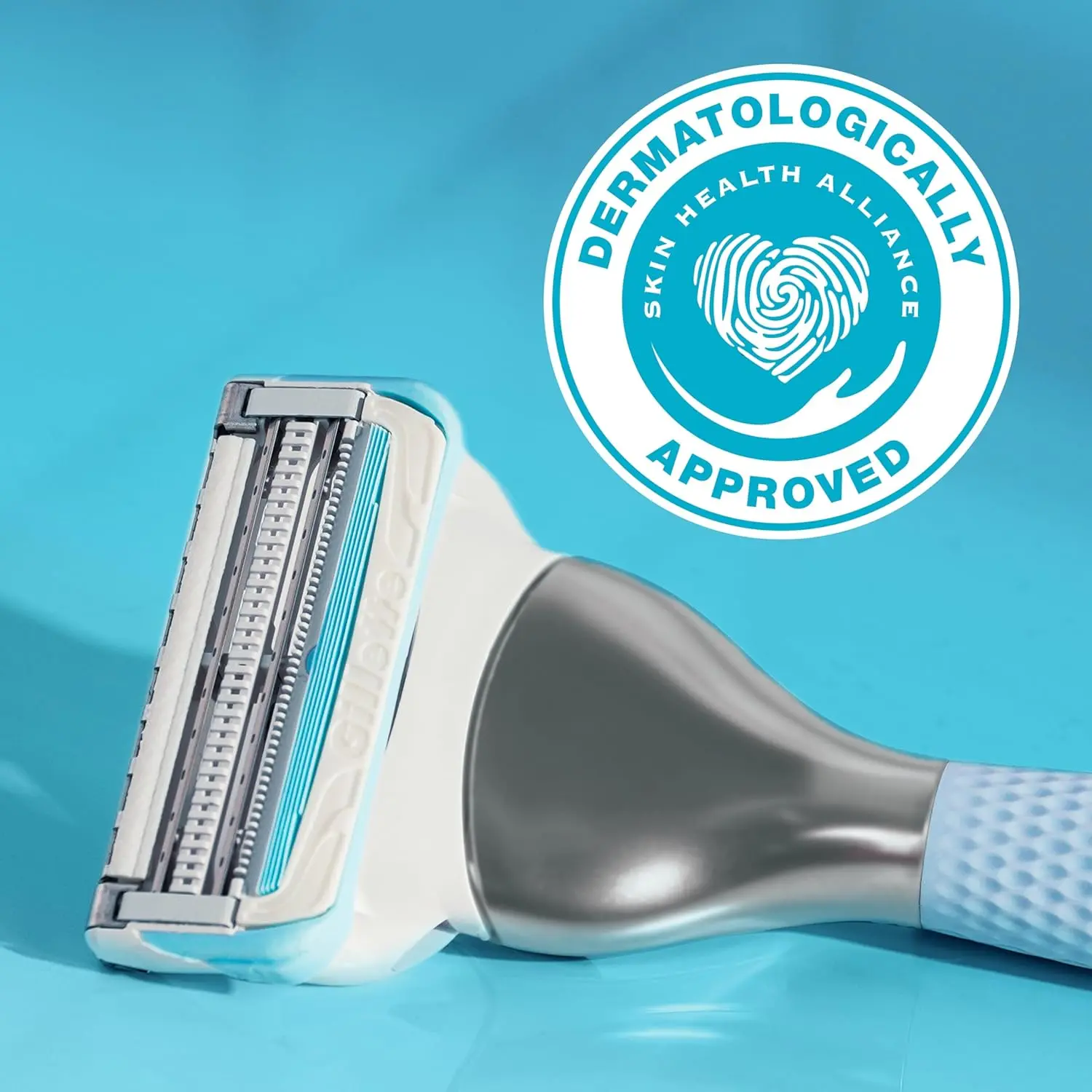 Four pink Gillette Venus Intimate Grooming razor refills for women with blades designed for a smooth shave and to prevent irritation in the pubic area.