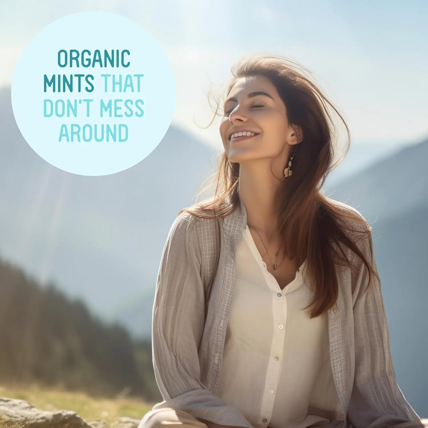 A pack of twelve tins of VerMints Organic Cafe Express pastille mints, certified organic, non-GMO verified, gluten-free, and Kosher, made with no artificial ingredients.