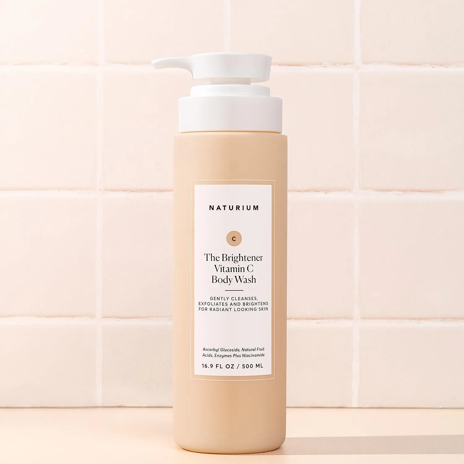 Naturium Vitamin C body wash gently cleanses, smooths, and brightens skin revealing a more radiant and healthy appearance.