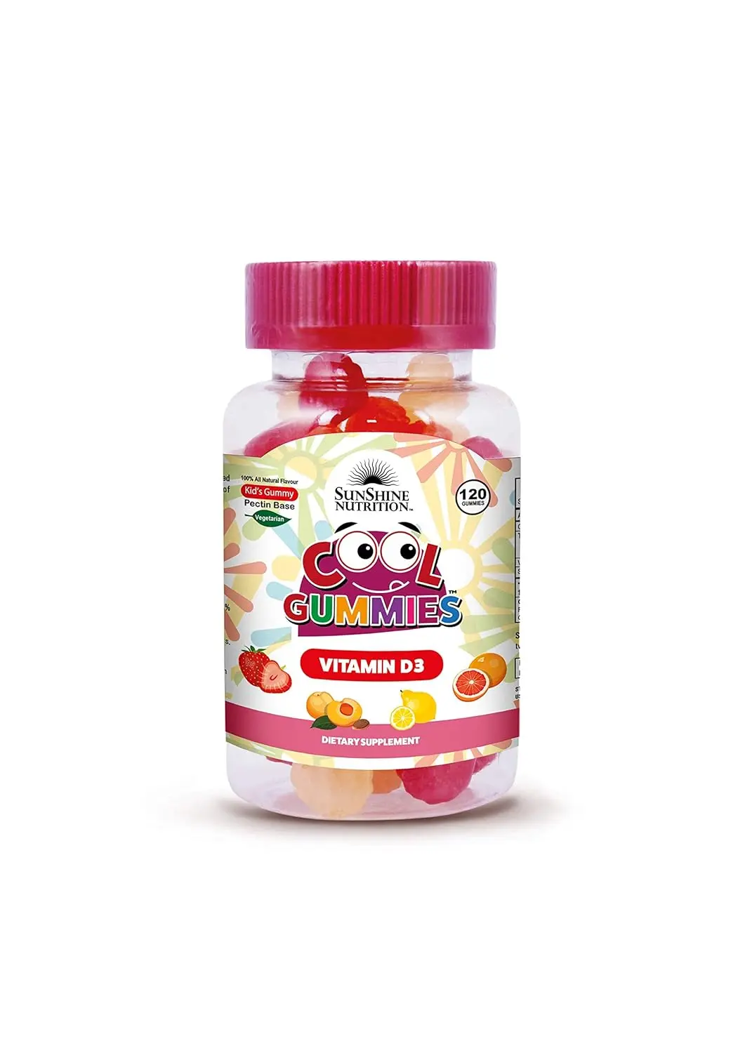 Sunshine Nutrition Vitamin D3 gummies support kids' immune systems, healthy bones, and overall well-being with a delicious, all-natural, gluten-free formula.