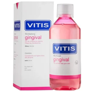 Vitis Gingival Mouthwash is specially formulated to prevent bleeding and inflammation of the gums, promoting long-term gum health and reducing oral biofilm accumulation.