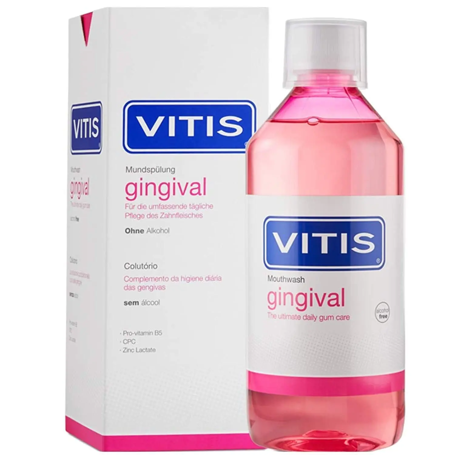 Vitis Gingival Mouthwash is specially formulated to prevent bleeding and inflammation of the gums, promoting long-term gum health and reducing oral biofilm accumulation.