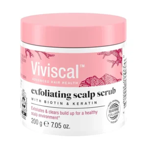 Viviscal exfoliating scalp scrub promotes healthier hair growth with biotin and keratin.
