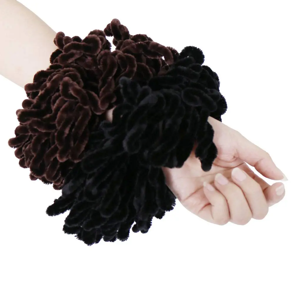 Black volumizing hijab scrunchie, 9 inches in diameter, designed to add volume and shape to the hair under a hijab scarf.