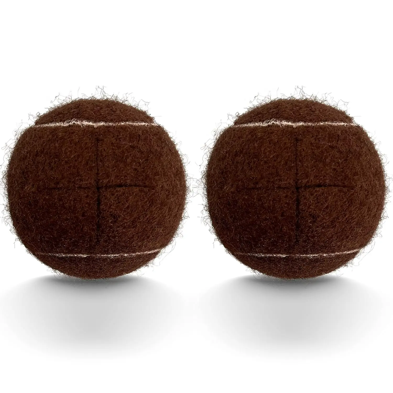 Two precut black tennis balls designed to protect hardwood floors and furniture legs like chairs, desks, tables, and walkers from scratches.