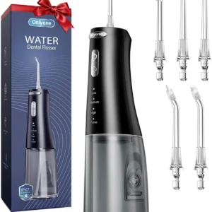 This portable water flosser effectively removes plaque for healthier gums and fresher breath, featuring multiple modes, a large water tank, and long-lasting battery for convenient teeth cleaning.