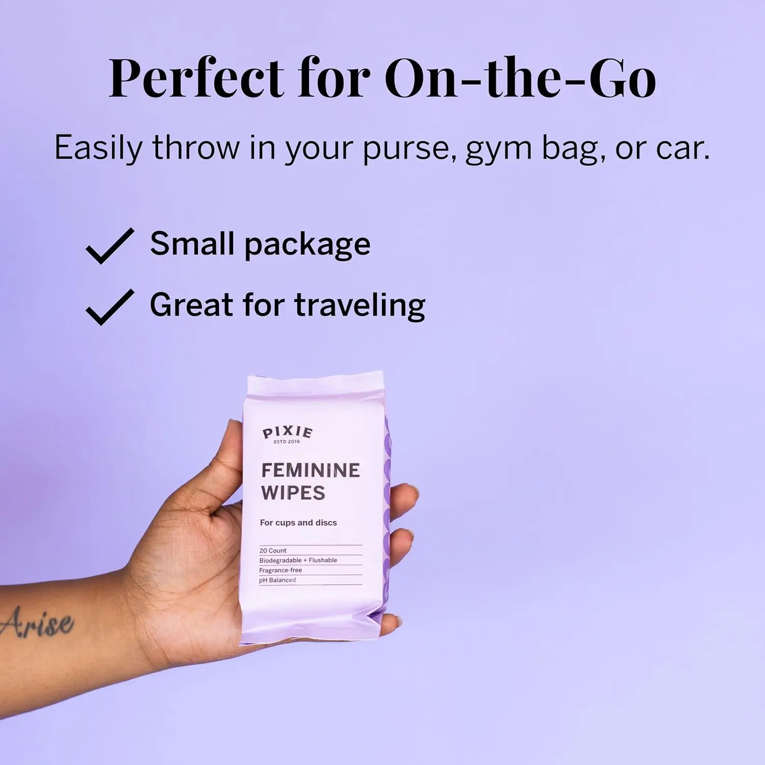 Individually wrapped water wipes made with 99.8% water and gentle cleansers, perfect for a fresh and sanitized clean.