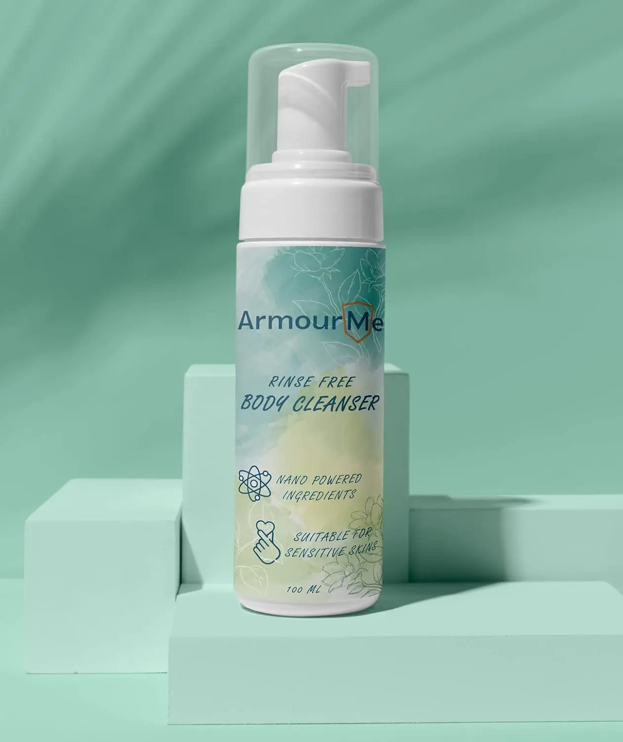 ArmourMe waterless body wash with aloe vera gently cleanses, moisturizes, and protects skin, offering a convenient shower-free cleansing option with a mild citrus scent.