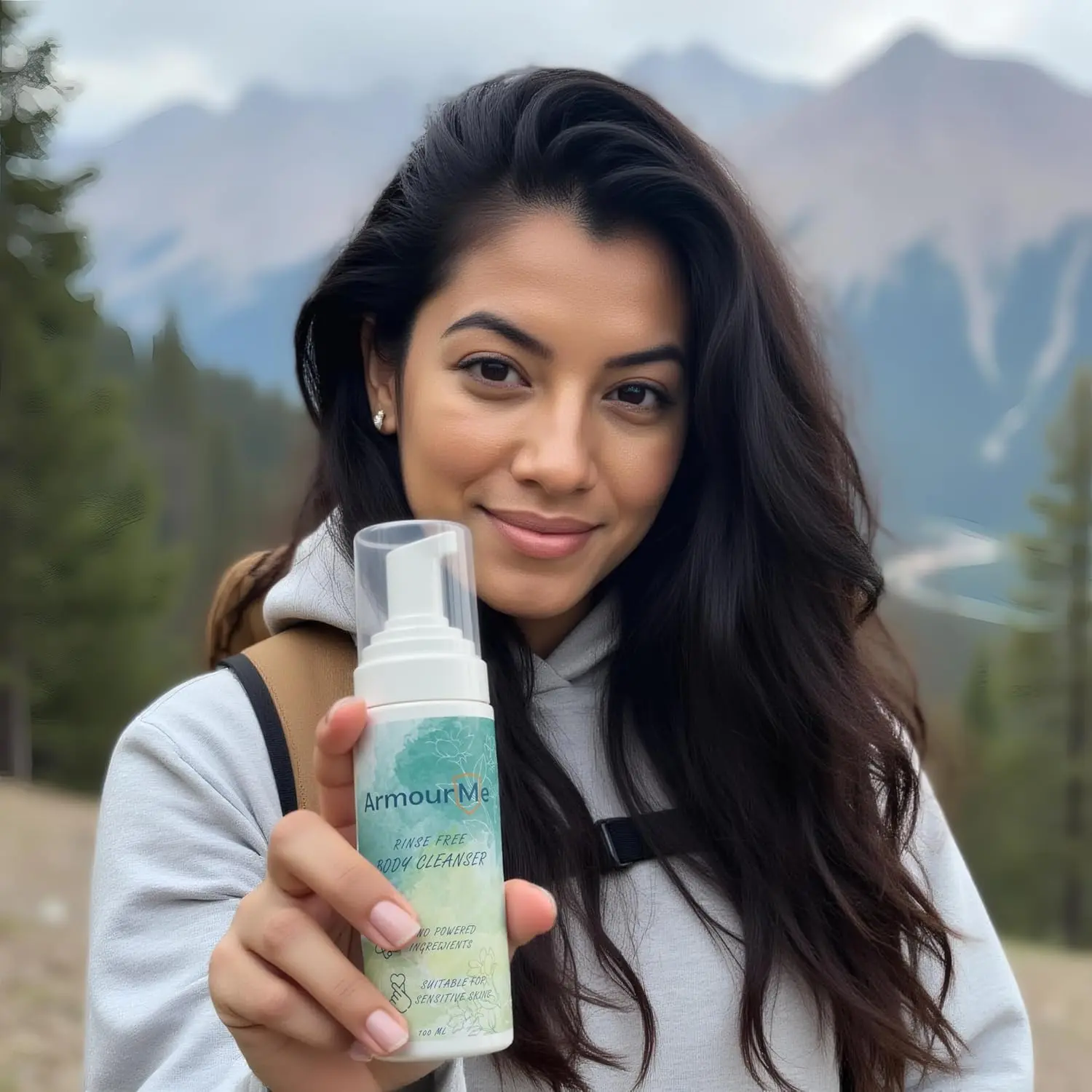 ArmourMe waterless body wash with aloe vera gently cleanses, moisturizes, and protects skin, offering a convenient shower-free cleansing option with a mild citrus scent.