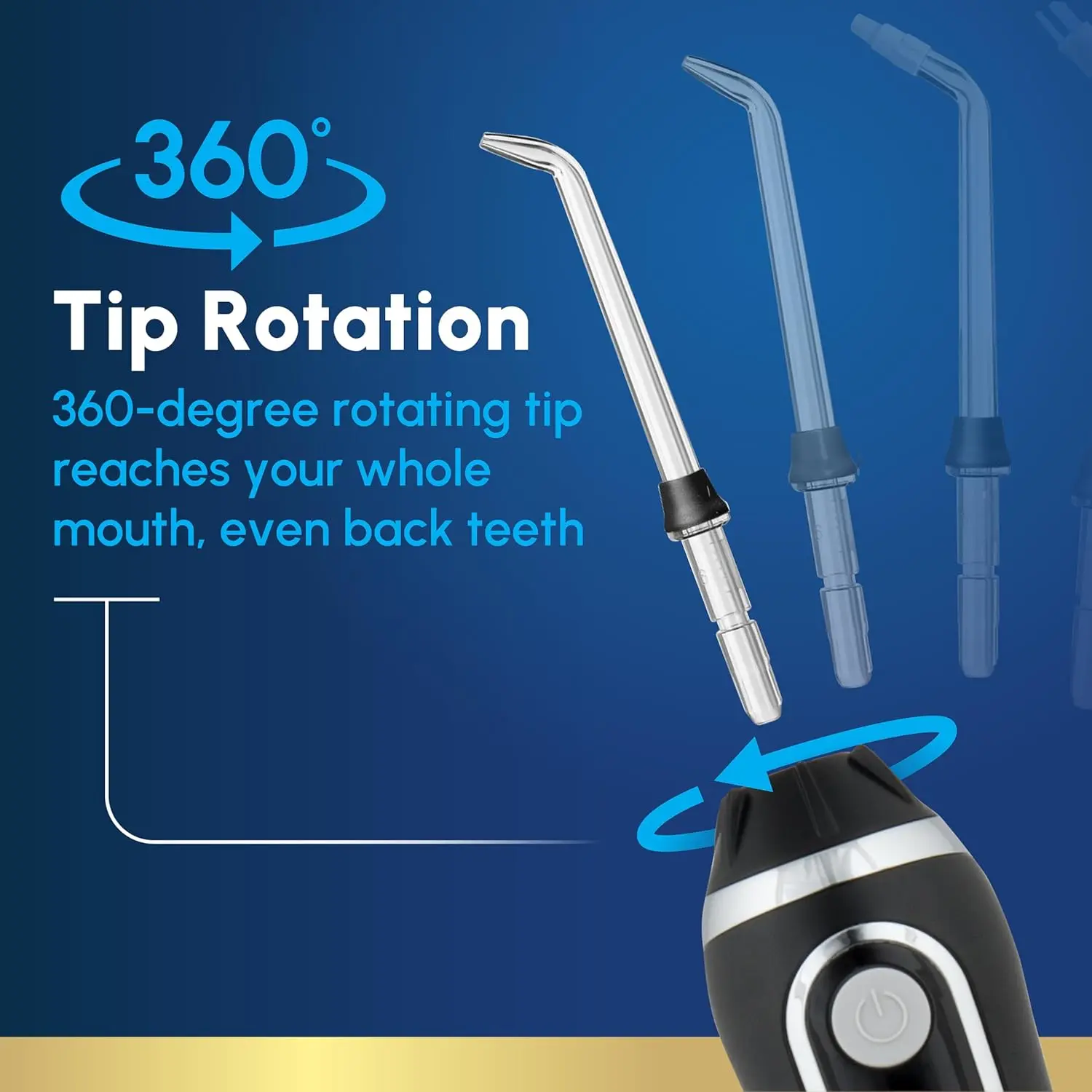 The Waterpik Cordless Advanced water flosser in brilliant black provides a convenient and effective way to remove plaque and improve gum health.