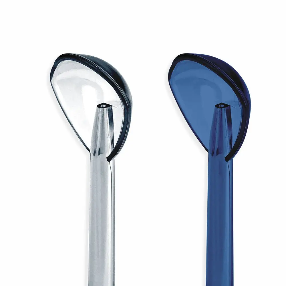 This pack of two Waterpik tongue scraper attachments helps remove bacteria and plaque for fresher breath and a cleaner mouth as part of your daily oral hygiene routine.