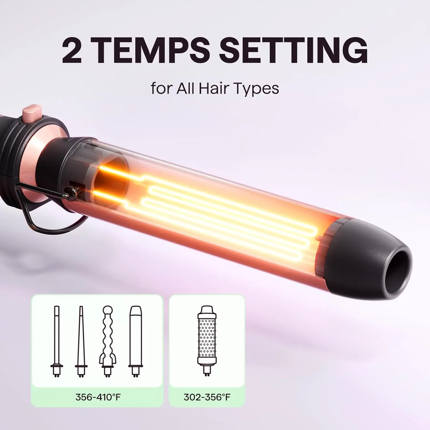 This Wavytalk 5 in 1 curling wand set includes interchangeable ceramic barrels, a thermal brush, and creates multiple curl sizes for versatile hairstyles.