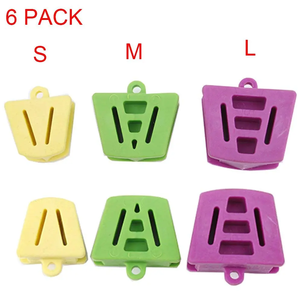 A pack of six latex-free, autoclavable Wecando silicone mouth prop bite blocks for dental oral use and cheek retraction.