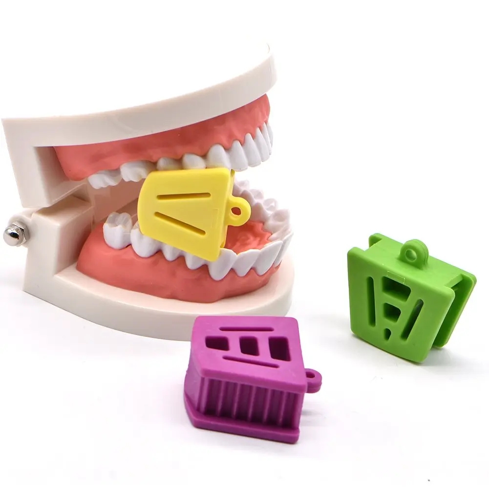 A pack of six latex-free, autoclavable Wecando silicone mouth prop bite blocks for dental oral use and cheek retraction.