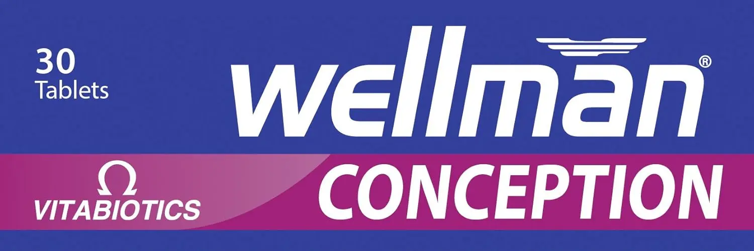 Vitabiotics Wellman Conception tablets for male fertility, with zinc, ginseng, CoQ10, inositol and amino acids to support reproductive health.