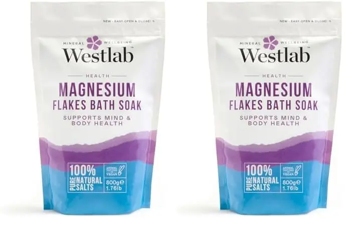 Westlab magnesium flakes are a pure and natural way to boost magnesium levels, relieve muscle tension, and promote relaxation in a soothing bath soak.