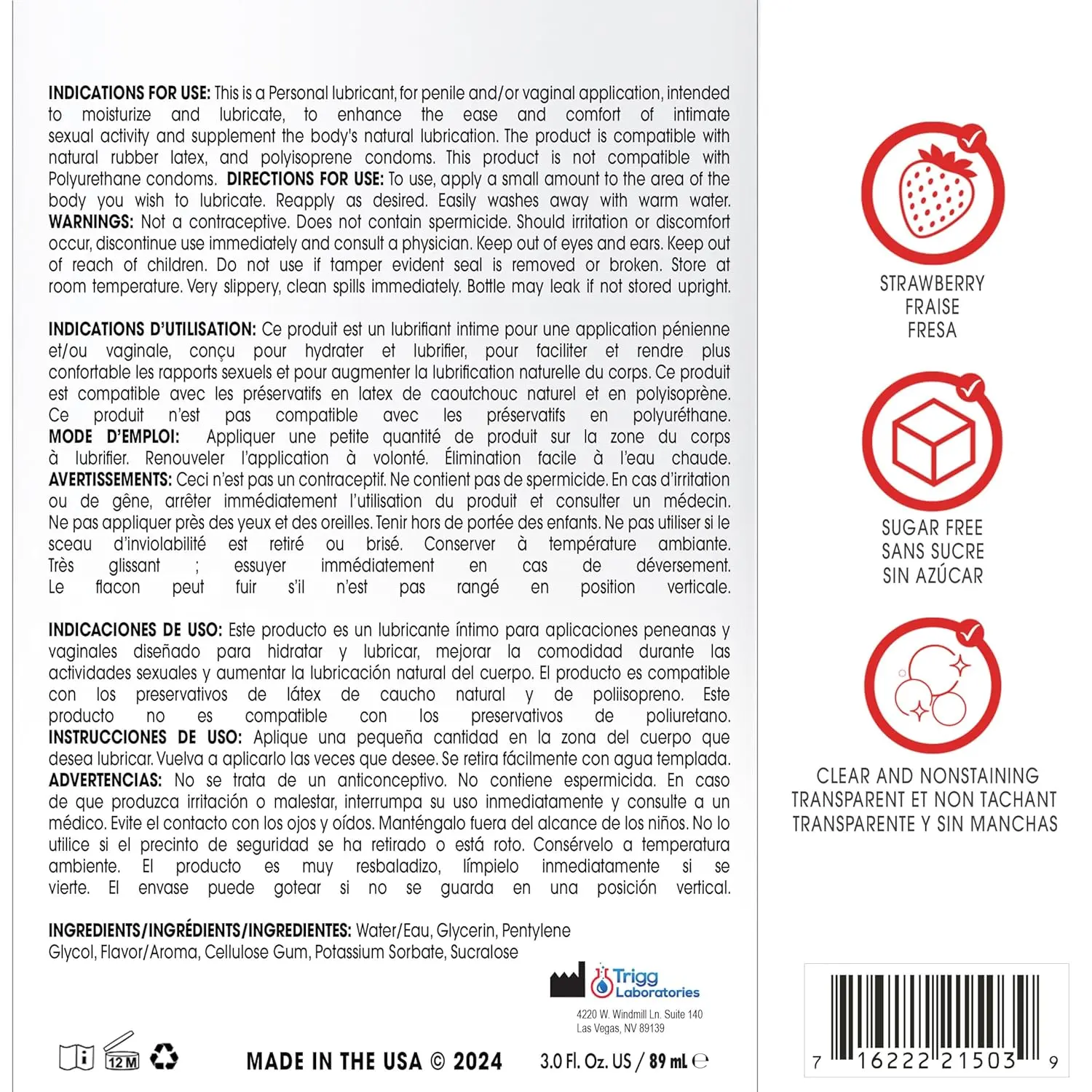 A bottle of Wet strawberry flavored lube that is paraben-free, gluten-free, and sugar-free for enjoyable oral play.