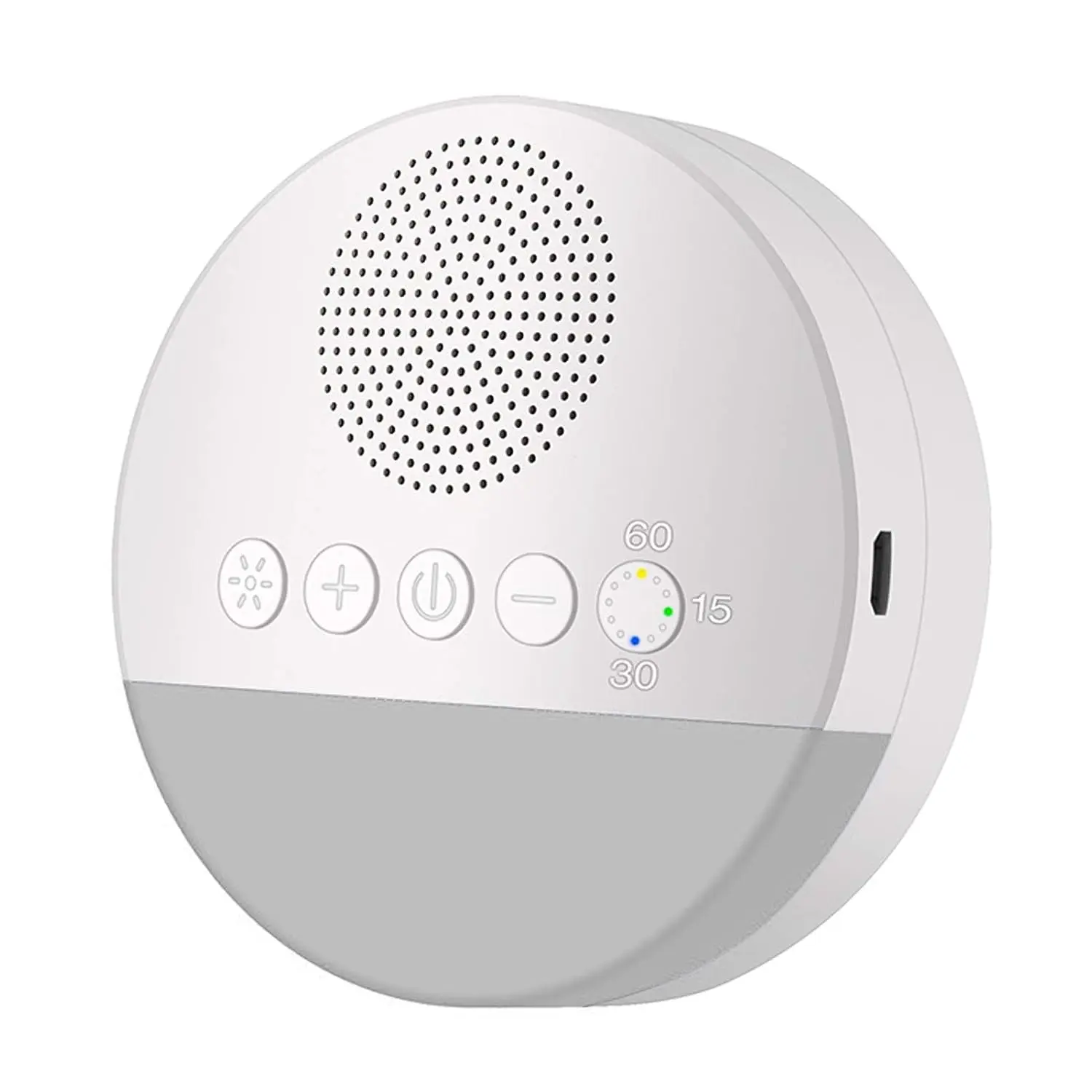 This white noise machine features six soothing sounds, including rain, forest, and ocean waves, to promote relaxation and better sleep for all ages.