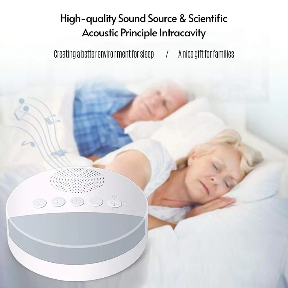 This white noise machine features six soothing sounds, including rain, forest, and ocean waves, to promote relaxation and better sleep for all ages.