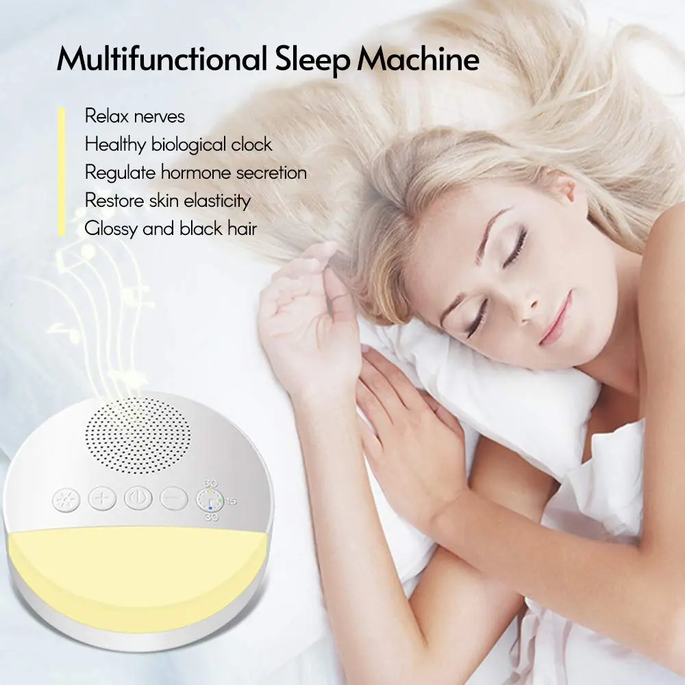 This white noise machine features six soothing sounds, including rain, forest, and ocean waves, to promote relaxation and better sleep for all ages.