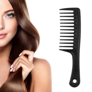 A unisex wide tooth comb for detangling and styling wavy, long, or curly hair is ideal for gentle brushing without breakage.