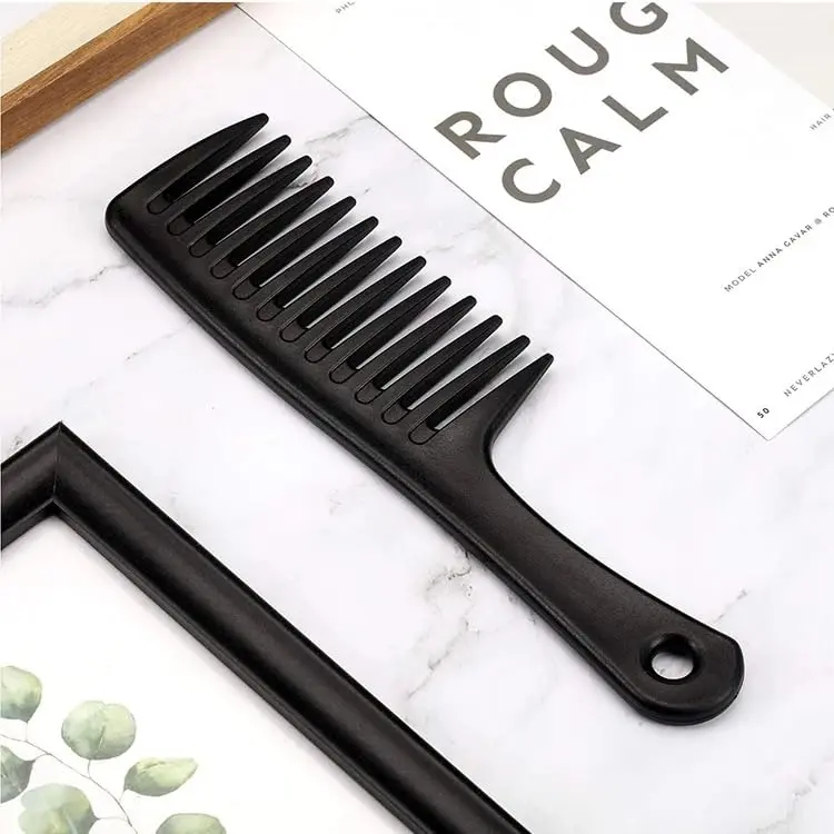 A unisex wide tooth comb for detangling and styling wavy, long, or curly hair is ideal for gentle brushing without breakage.