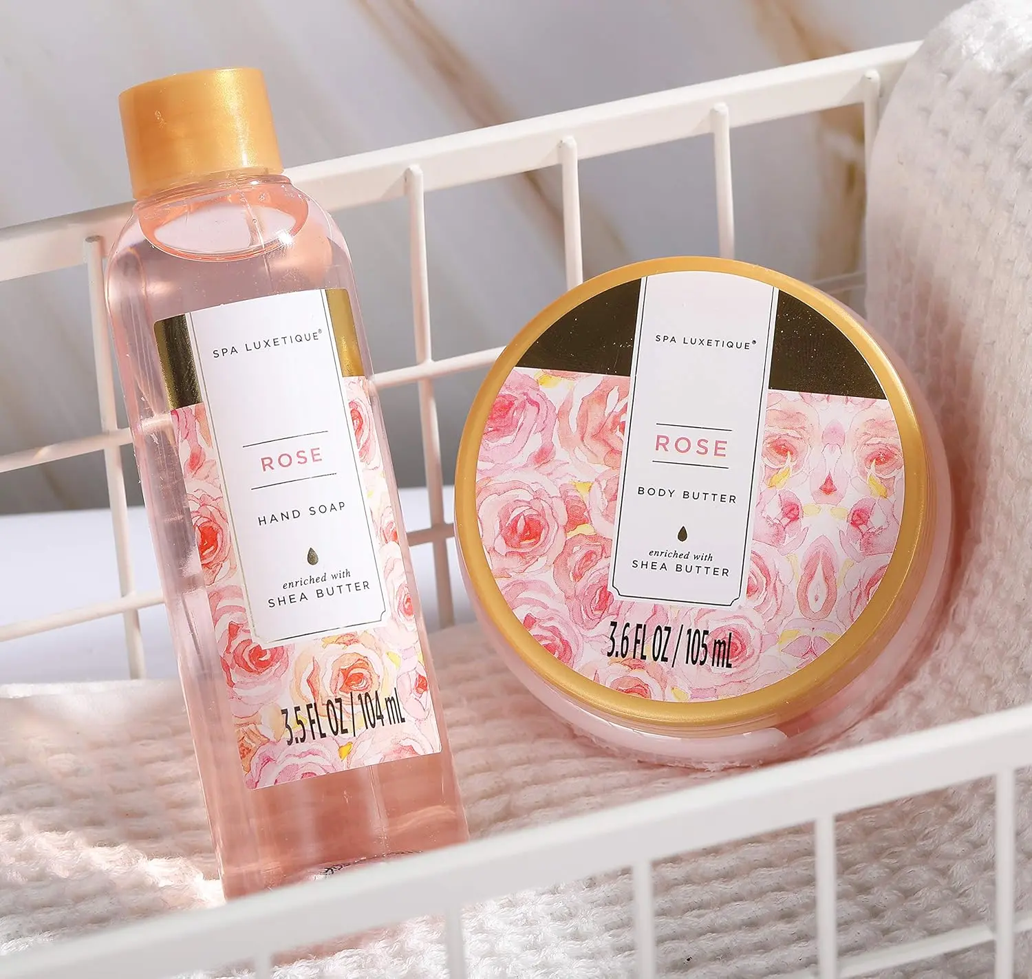 This 10-piece rose spa gift set for women is the perfect birthday gift, featuring sunflower and rose oil infused skincare items including bath bombs, lotion, and shower gel, all packaged in a high-value tote bag.