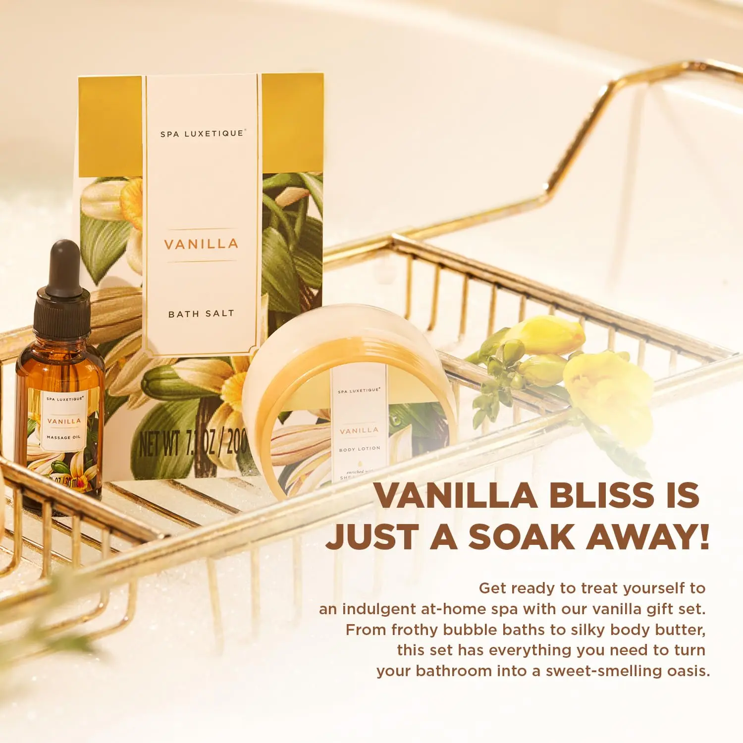 This 15-piece vanilla spa gift set for women includes bath bombs, lotions, and other natural bath and body products perfect for birthdays, Mother's Day, or anniversaries.