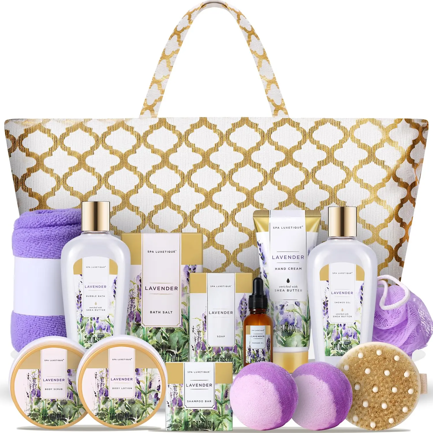 This 15-piece vanilla spa gift set for women includes bath bombs, lotions, and other natural bath and body products perfect for birthdays, Mother's Day, or anniversaries.