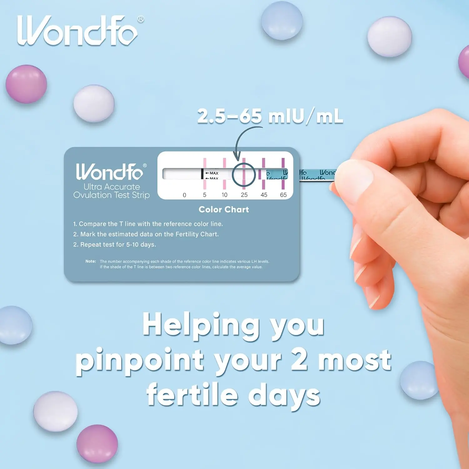 Wondfo ovulation test strips help women trying to conceive accurately predict their most fertile days with numerical results and fertility cycle monitoring.