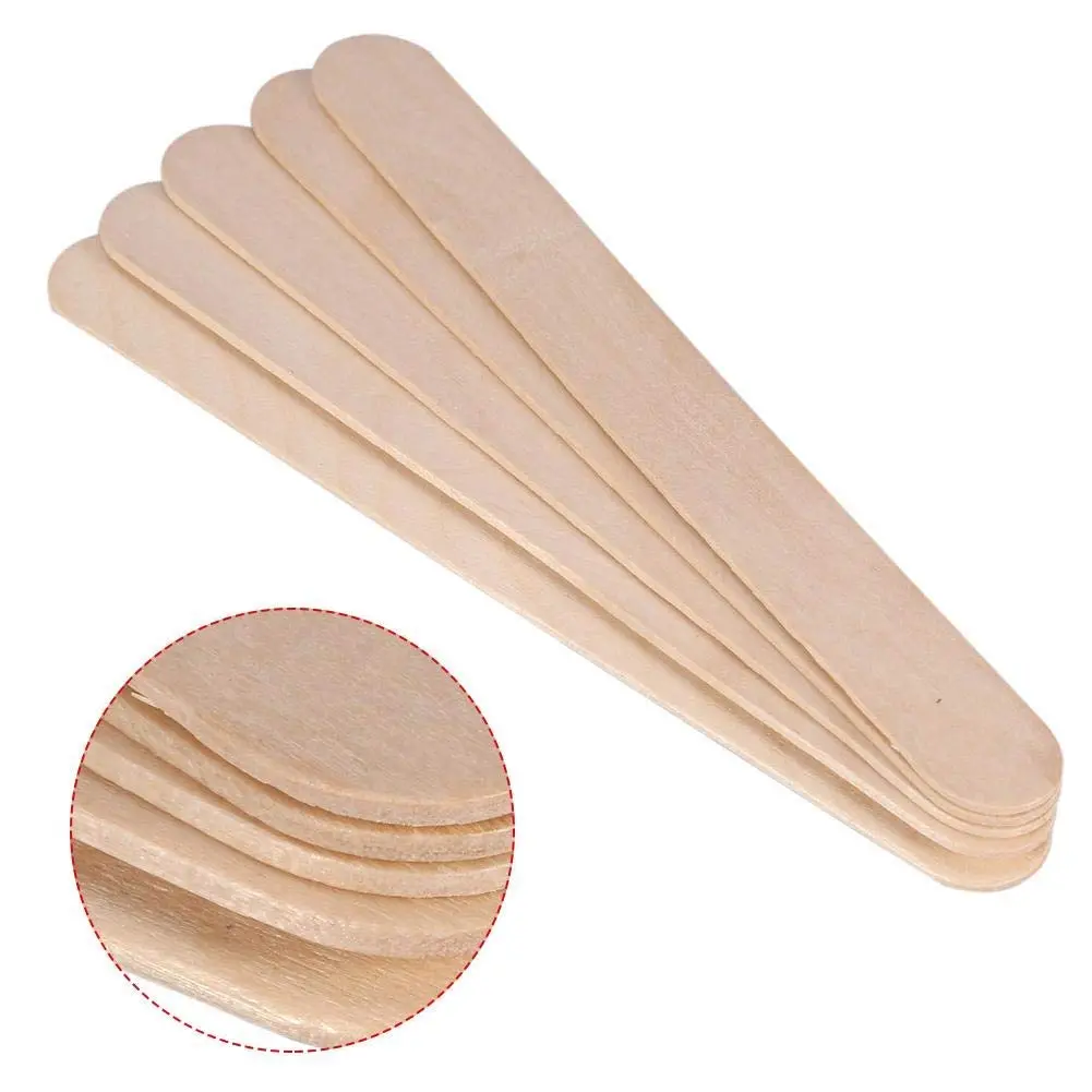 A box of 100 disposable wooden spatulas by LA PERLA TECH, ideal for tongue depression or waxing.