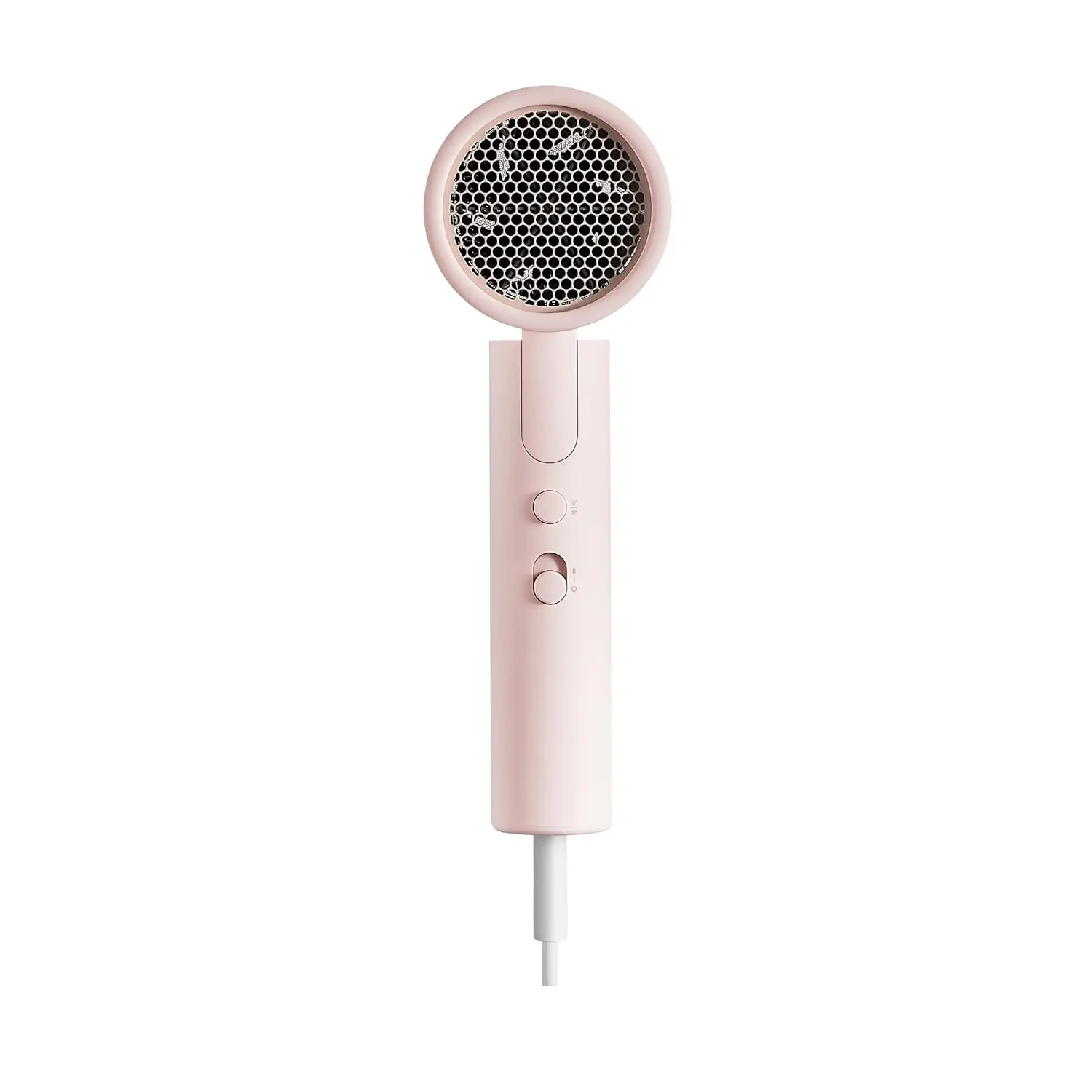 This is a compact and foldable pink Xiaomi H101 hair dryer featuring multiple airflow modes, 50 million negative ions for healthy hair, and dual overheat protection.