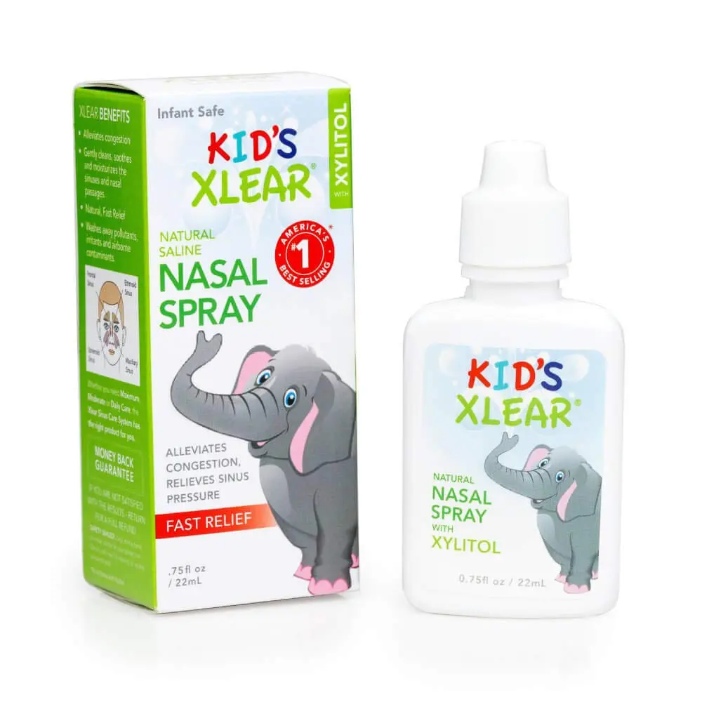 New, portable XLEAR Kid Sinus Nasal Spray for easy nasal congestion relief.