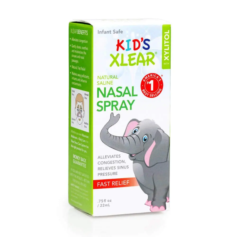 New, portable XLEAR Kid Sinus Nasal Spray for easy nasal congestion relief.