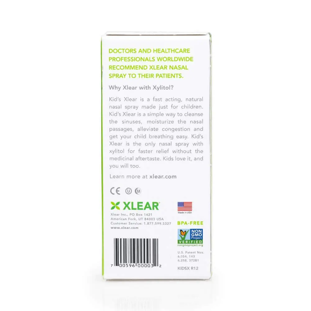 New, portable XLEAR Kid Sinus Nasal Spray for easy nasal congestion relief.
