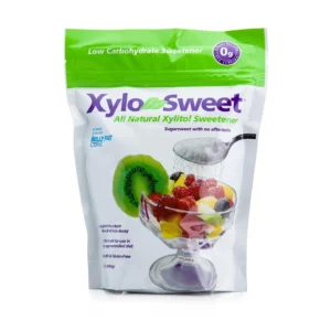 This is a 16oz bag of Xlear xylitol sweetener granules, hygienically packed and resealable, a non-GMO alternative to sugar.