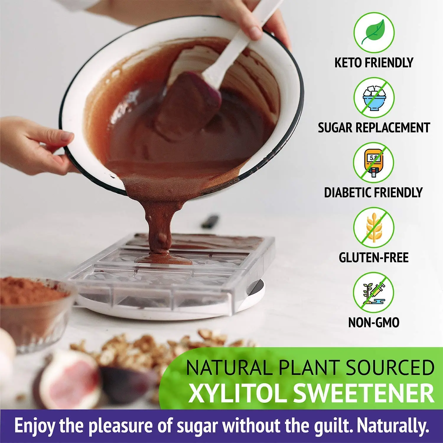 This is a 16oz bag of Xlear xylitol sweetener granules, hygienically packed and resealable, a non-GMO alternative to sugar.