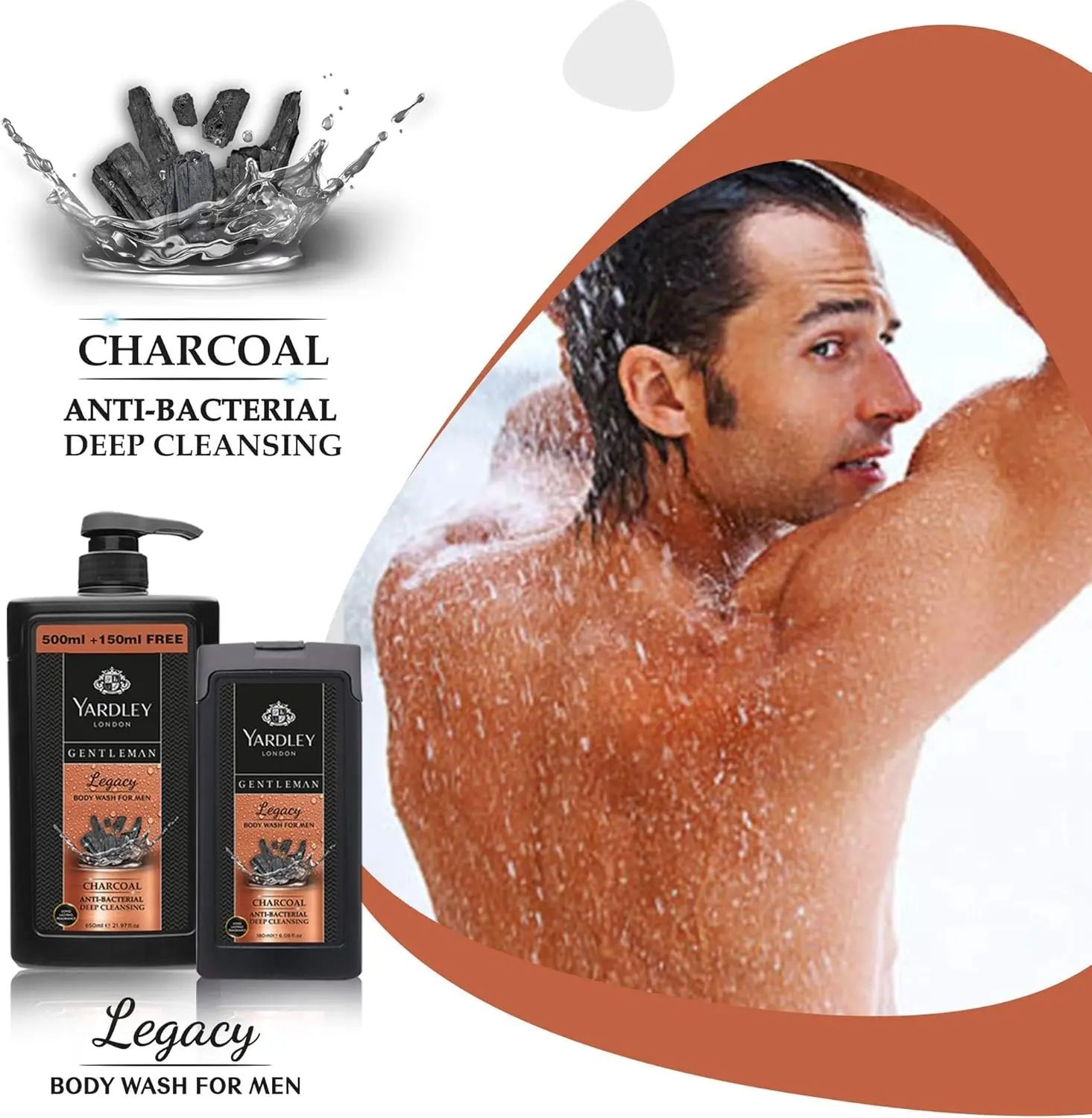 This pack of three Yardley Gentleman body washes provides a deep cleanse with antibacterial properties, featuring Classic and Legacy scents for a refreshed and revitalized skin.