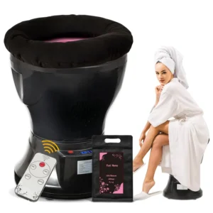 This yoni seat kit includes steaming herbs, a U cushion, and an electric v steam seat for convenient and comfortable at-home feminine care.