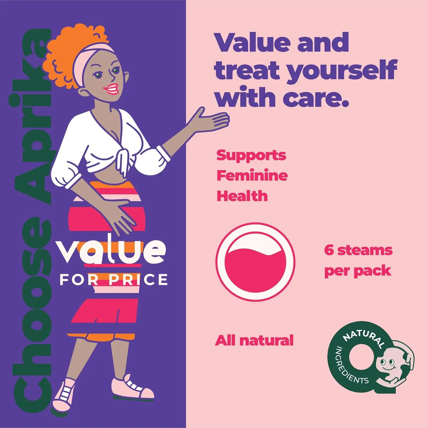 Aprikalife Yoni Steaming Herbs kit with 17 natural healing herbs for feminine cleansing, tightening, soothing, and rejuvenation, offering a chemical-free v steam experience.